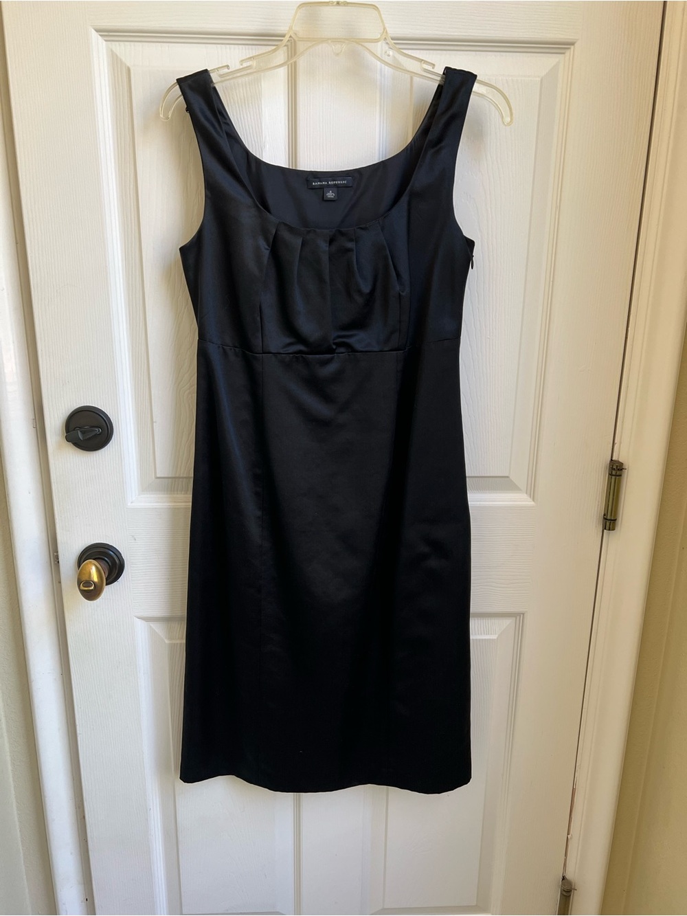 Banana Republic Black Satin Sleeveless Midi Dress